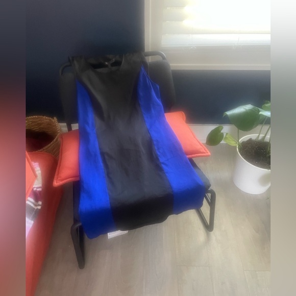 BCBGMAXAZRIA Ike Color Block Shift Dress with Back Drape Medium - Picture 7 of 8